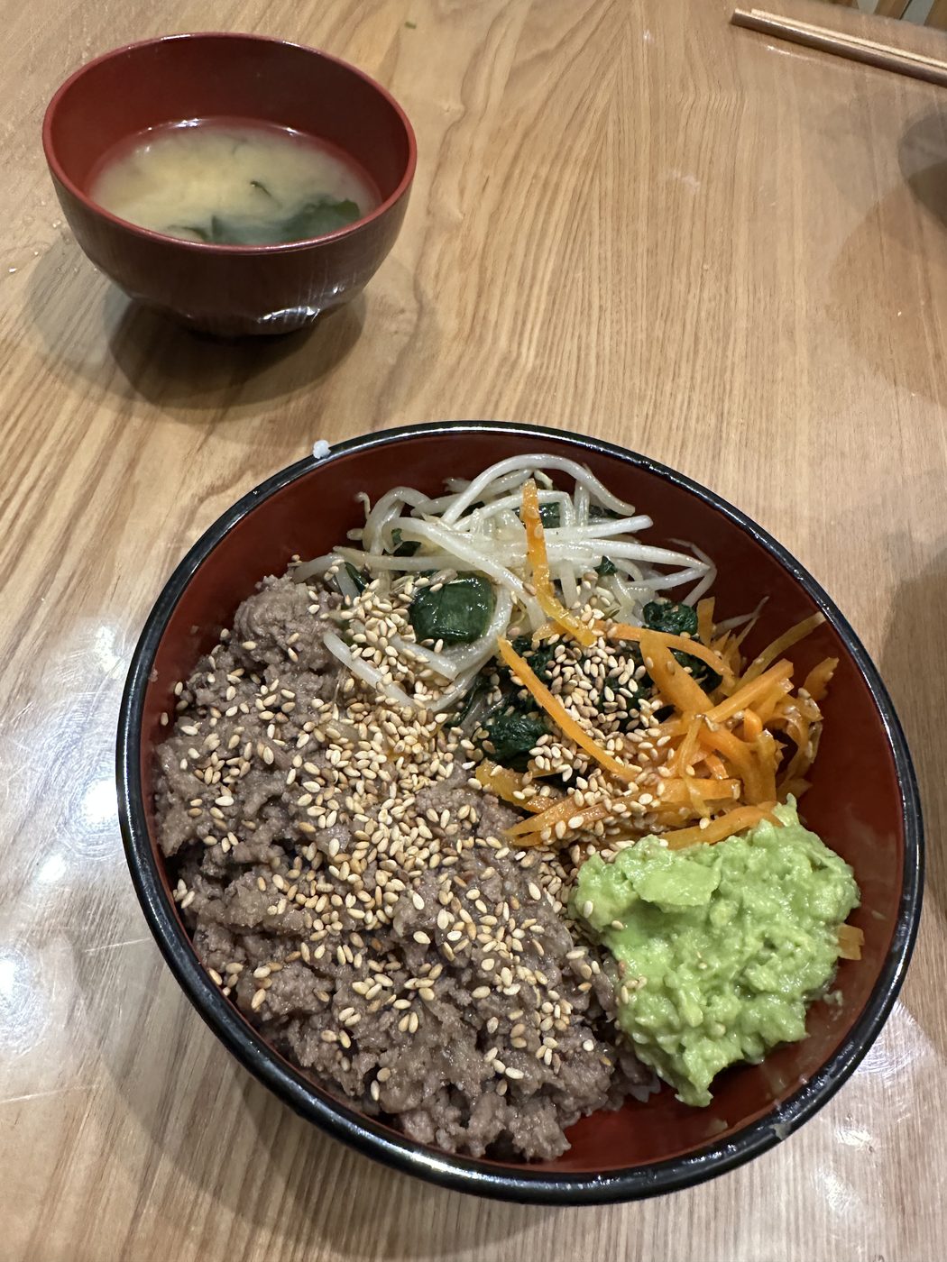 Bulgogi bowl with miso soup